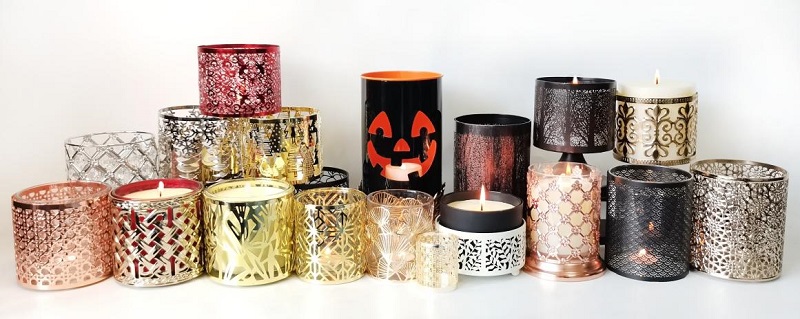 Holiday Decorative Metal Candle Holders