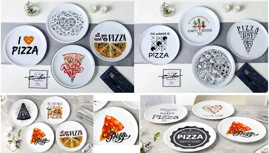 Pizza Temalı Seramik Tabak Seti Pizza Temalı Seramik Tabak Seti
